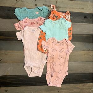 6pc Carter’s Baby Girl Onesie Bundle 12 month